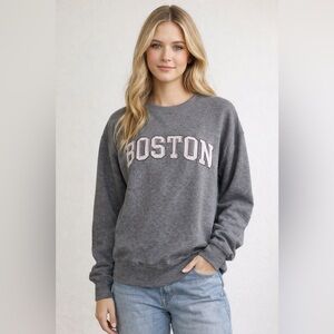 New York Popular Grey “BOSTON” Sweatshirt - Large